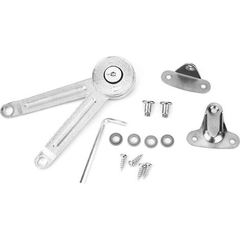 Ampoule Hydraulique pour Porte de Meuble en Alliage de Zinc Plaqué Nickel - Support de Plaque Pliante Réglable avec Clé Hexagonale (Longueur 240mm, Largeur 45x15mm) (1/5)