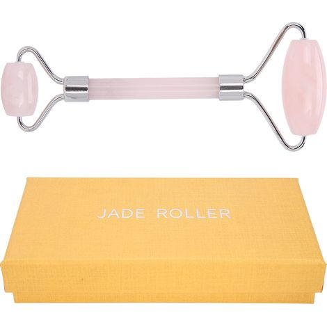 Rouleau de Jade Double Face pour Massage Anti-Âge et Raffermissement de la Peau (Argenté) (1/5)
