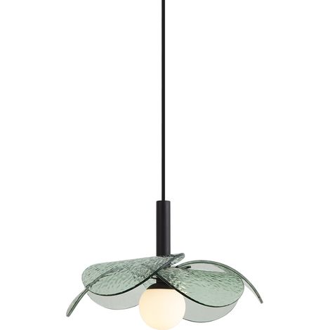 QAZQA Design Pendant Lamp Black with Green Glass - Kemner (1/5)