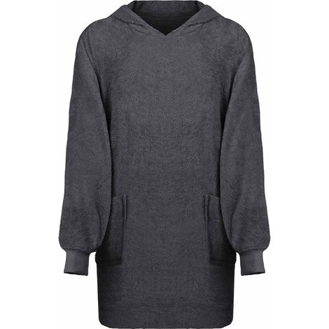 vidaXL Sweat à capuche couverture KINN Anthracite L Coton (1/5)