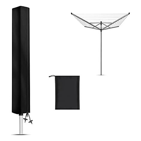 Two Leifheit rotating clothes rack covers with zippers, made of 420D Oxford cloth, waterproof and windproof (180x18x18 cm). (1/5)
