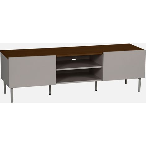 Mobile TV in metallo e decorazione in legno 2 ante, 140cm