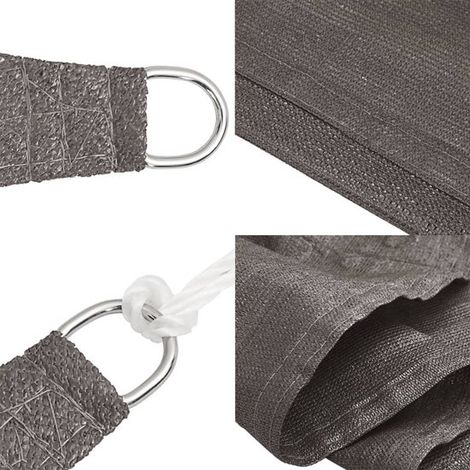 Voile d'ombrage carrée 2 x 2 m en HDPE, toile solaire respirante perméable au vent et à l'eau, protection UV 90 %, pour balcon, jardin et terrasse, anthracite (1/5)