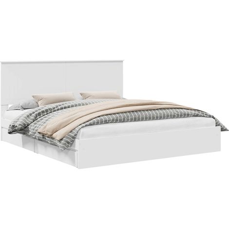 Maison Exclusive - Letto con Contenitore Bianco 180 x 200 cm Legno multistrato