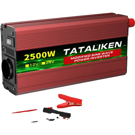 Onduleur DC/AC, Voltmètre Numérique, Ventilateur à Contrôle de Température, 2000W-a, Europe-c, 12V-a, 220V-c (1/2)
