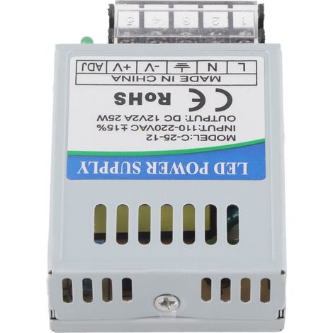 Alimentation LED 25W 12V Etanche IP67 - Transformateur AC/DC 110-220V