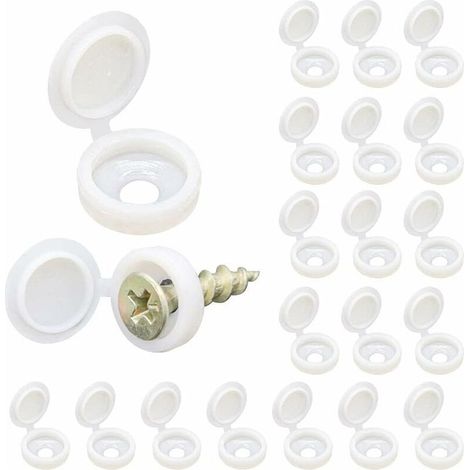Cache vis en plastique ABS – Lot de 100 bouchons blancs – Indéchirable et imperméable – Protection pour meubles et murs (1/5)