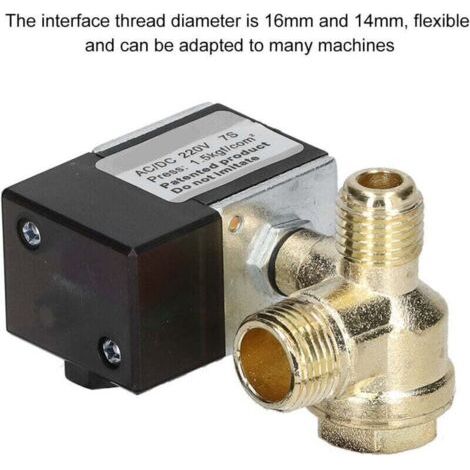 NALOOKAMIC Électrovanne électrique AC/DC 220V, avec Clapet Anti-retour, électrovanne Silencieuse pour Accessoires de Pompe de Compresseur D'air OTS