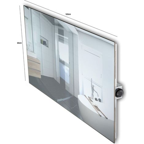 Bella Jolly Infrarot Glasheizkörper 60 x 120 cm 1100 Watt, Spiegel Elektroheizgeräte