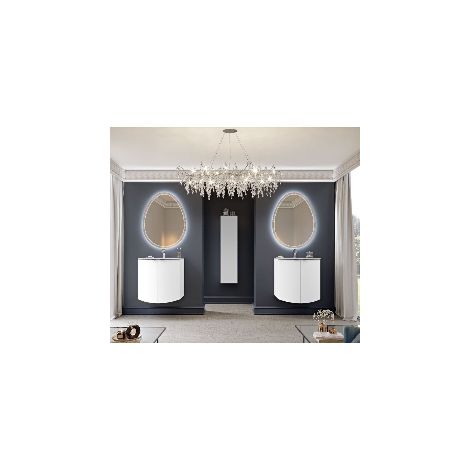 Mobile Sospeso Eclisse - Dimensione 70 cm - Grafite - 2 Ante - Lavabo in Resina (1/5)