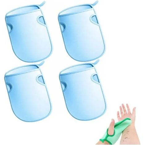 Gants de bain exfoliants - Non spécifié - Lot de 4 - Super doux - Coton naturel - Lavable (1/4)