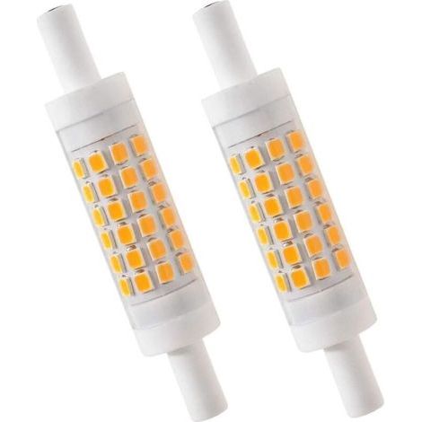 R7S LED 78mm Dimmable Blanc Chaud 2700K 5W J78 Lampe LED 450lm remplace la lampe halogène 50W Illuminant 230V 83 Ra, pack de 2 [Classe énergétique E] (1/5)