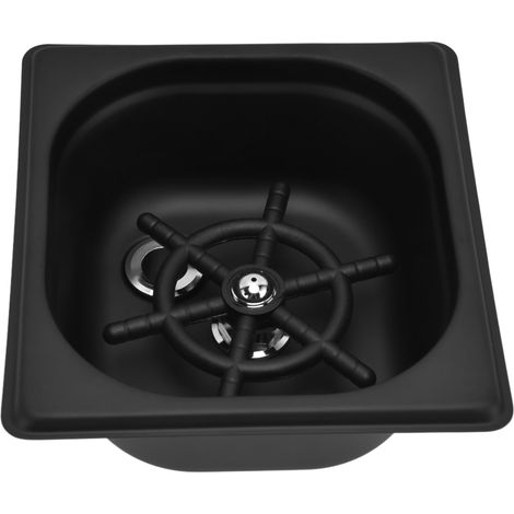 Rince-verres automatique en acier inoxydable pour bars, pubs, restaurants, cafés et hôtels (noir)