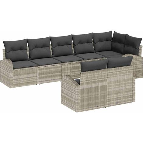 Maison Exclusive - Gartensofa-set Hellgrau 55 x 55 x 37 cm Poly-R