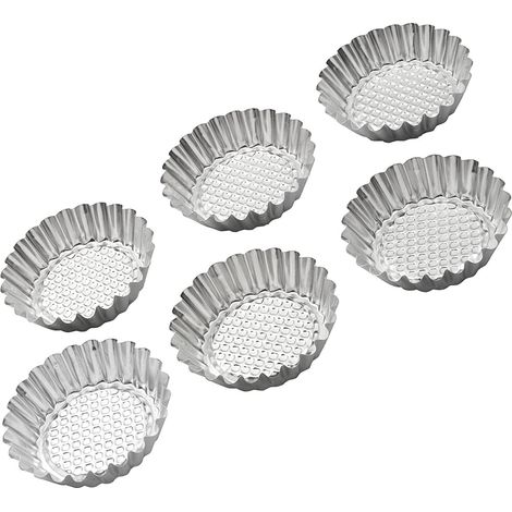 Pedrini Juego de 6 Moldes para Postres Lillo Acero Inoxidable Ø 9,5 Cm