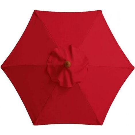 Housse de Rechange pour Parasol de Table de marché, Table et Parasol - 6 Baleines - 3 m - Imperméable - Anti-Ultraviolet - Noir (1/4)