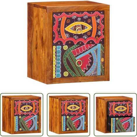 Wandmontierter Nachttisch - Nachttisch Braun 35 x 30 x 40 cm Massivholz Akazie (1/5)