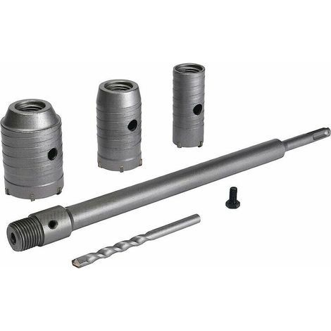 Hole Saw Set, 30mm, 40mm, 50mm, 350mm SDS Plus Concrete Drill Bit with Extension Rod and Tungsten Carbide Tip, Hole Saw for Brick, Stone, Concrete, and Cement (1/4)
