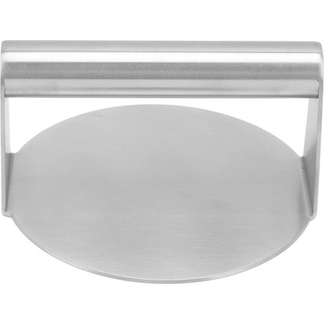 Presse à viande manuelle antiadhésive avec poignée confortable, presse à hamburger ronde en acier inoxydable 304 pour griller le bacon et les steaks (1/5)