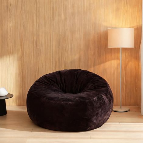 Pouf poire 4FT en tissu marron 254 cm pour adulte en sponge (1/5)