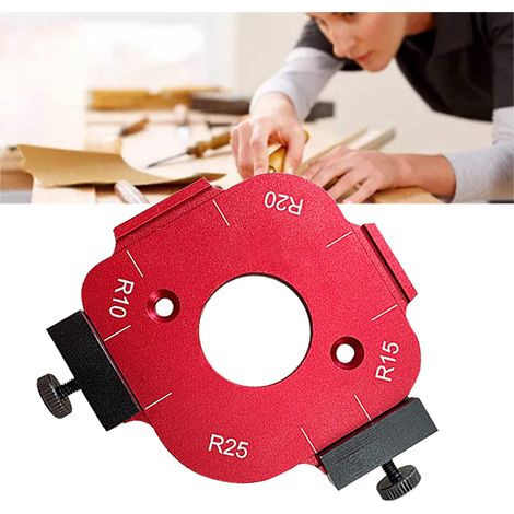 Gabarit de coupe de chants 4 en 1 pour le travail du bois : coins arrondis, angles à rayon et gabarits d'arcs (R10/R15/R20/R25) (1/5)