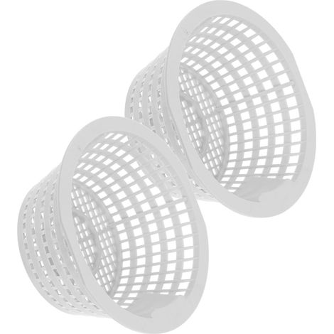 Panier de skimmer (2 pièces) - Panier de skimmer de piscine - Crépine de piscine - Panier de skimmer - Panier filtrant pour piscine - Blanc - 157 x 105 x 7 mm (1/5)