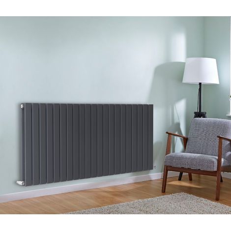 NRG Flat Panel Radiator Designer Column Bathroom Central Heating Anthracite Double 600x1428mm