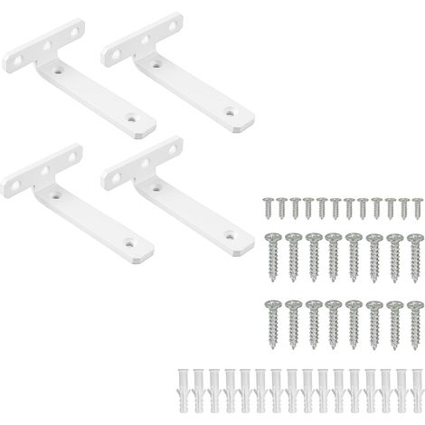 Lot de 4 Supports d' Étagère Flottants, 10 x 7.5 CM, Blanc (1/5)