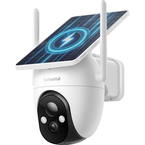 2K Wireless Outdoor WiFi Surveillance Camera Battery 3MP 360°PTZ Solar Camera, Integrated Solar Panels, Low Brightness Charging, AI Detection (1/5)