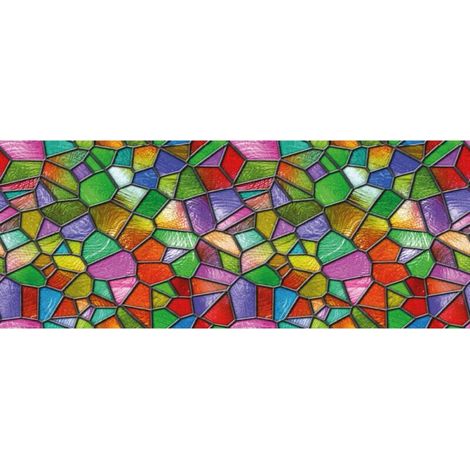 Pellicola per finestre effetto vetro colorato - Adesivo per finestre e porte della doccia - 58 x 120 cm