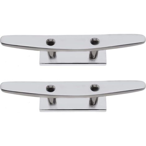 CSPARKV 2pcs 4 Pouces Acier Inoxydable 316 Taquets d'amarrage à 2 Trous pour Sécurisation des Quais de Bateaux