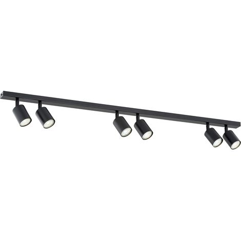 Plafoniera Moderna 6 Luci Faretti Flash In Acciaio Nero (1/5)