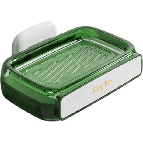 Support Adhésif Pour Savon - Avec Bac de Récupération et Drainage - Pour Salle De Bain Douche Cuisine - 2 Pièces (1/5)