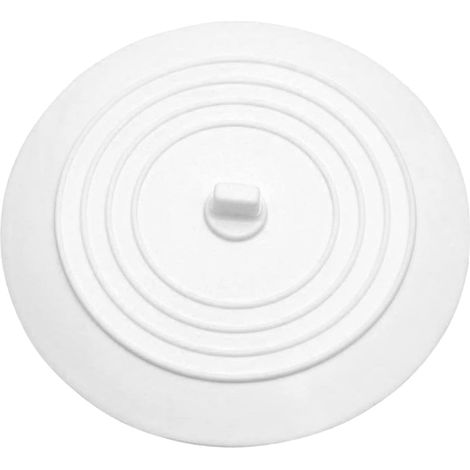 Bouchon d'évier, blanc, silicone, pour évacuation de cuisine (1/5)
