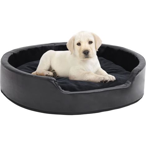 Panier pour chien noir 79x70x19 cm en peluche et simili cuir