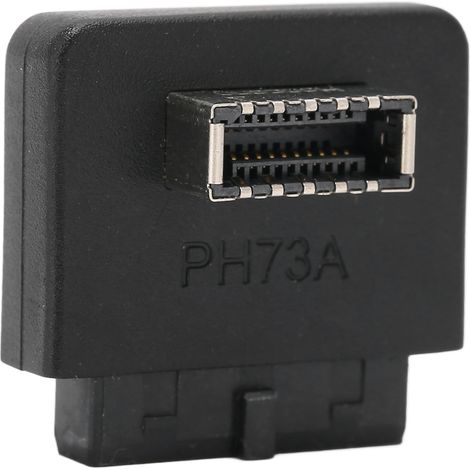 1 adaptador USB, ángulo de 90°, conector de 20 pines, interfaz tipo E, para placa base, carcasa de PC (1/5)