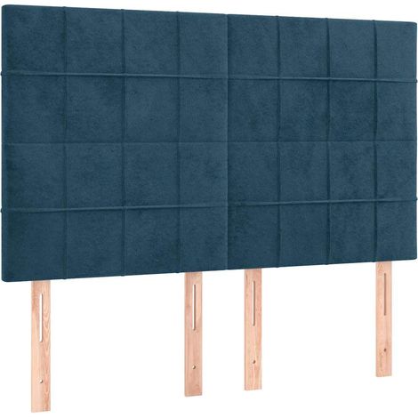 Maison Exclusive - Cabecero de cama azul oscuro 144x5x118/128 cm