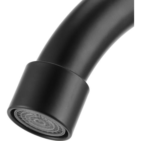 Robinet de cuisine noir mat à rotation 90° G1/2 pour évier avec commande eau froide