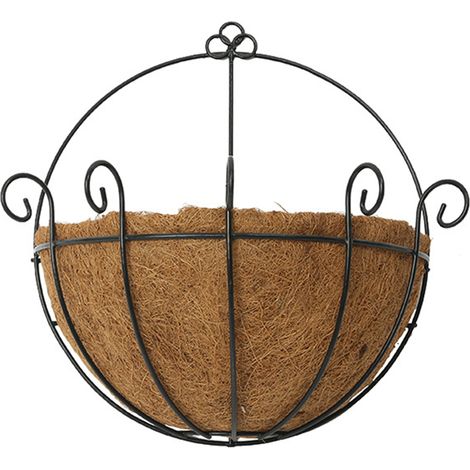 Suspension Murale en Fibre de Coco et Fer - Pot de Fleurs Décoratif pour Balcon ou Jardin (25CM, 1 Pièce) (1/5)