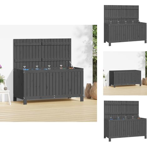 Gartenboxen - Living Gartentruhe Grau 121x55x64 cm Massivholz Kiefer (1/5)