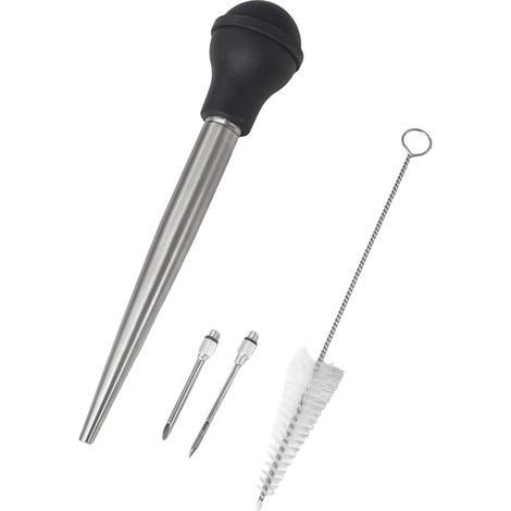 Ensemble d'injecteurs en acier inoxydable pour dinde, 6 pièces, tube à huile en silicone, pompe à marinade pour poulet rôti, aiguille pour dinde de fête (1/5)