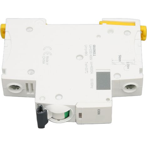 Disjoncteur résidentiel 1P 63A 230V/400V avec structure à clip double verrouillage, protection multiple contre les fuites, interrupteur d'air AC (1/5)