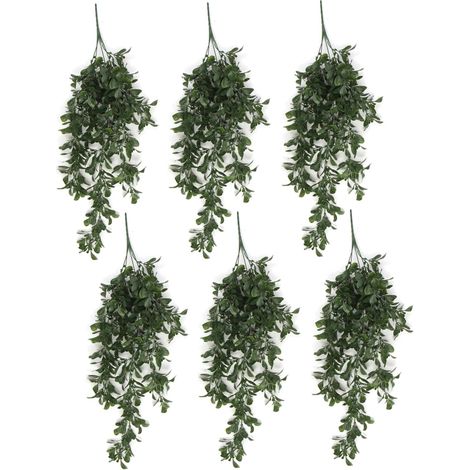 Pack of 6 x Hanging UV and Fire Resistant Artificial Peperomia Plant 68cm (1/4)