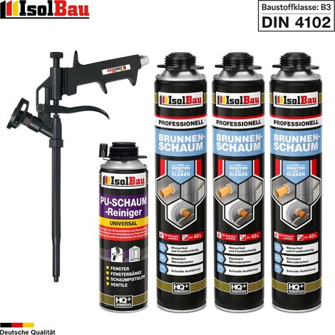Brunnenschaum 3 x 750ml Bauschaum 1 x Reiniger Schaum Pistole Montageschaum (1/5)