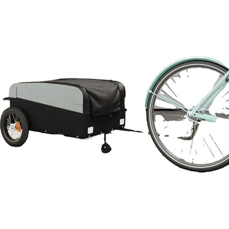 Fahrradanhänger, langlebiger Edelstahl, 30 kg Tragfähigkeit, Schwarz (1/2)