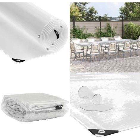 vidaXL Transparente Plane mit Ösen 4x8 m PVC (1/5)