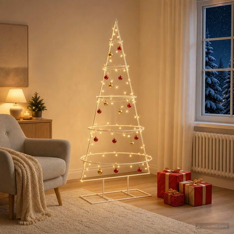 vidaXL Árbol de Navidad de metal con soporte KUOPIO 125 cm Acero (1/5)