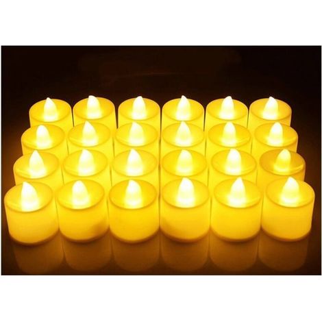 LED-Kerzen, 24er-Set, flackernde Teelichter, dekorativ für Weihnachten.