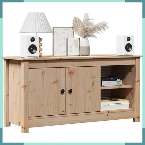 814589 Meuble TV 103x36,5x52 cm Bois de pin massif (1/5)