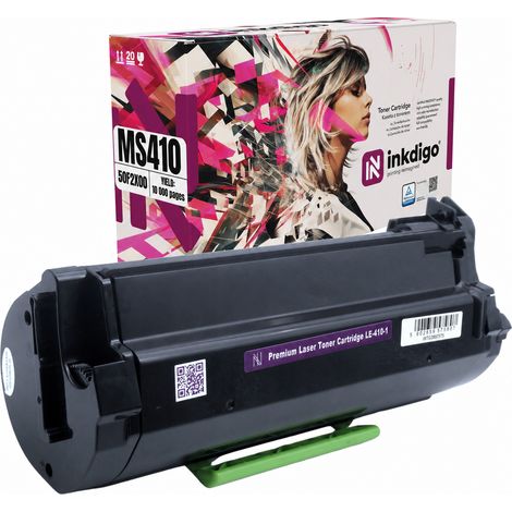 Toner Inkdigo 50F2X00 compatibile con Lexmark MS410d MS510dn MS610dn MS410dn certificato TÜV (1/5)